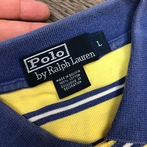 Polo by Ralph Lauren Shirts - Polo Ralph Lauren Yellow Blue Stripe Polo Shirt L Polo by Ralph Lauren Shirts - Polo Ralph Lauren Yellow Blue Stripe Polo Shirt L